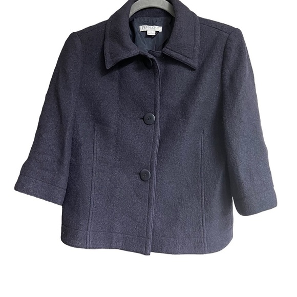 PENDLETON Wool Navy/Black Swing Cropped Jacket Size M PETITE - Picture 1 of 7
